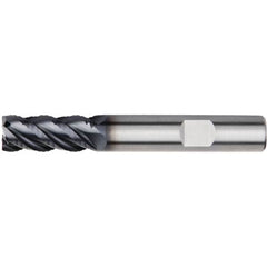 Kennametal - 25mm Diam, 45mm LOC, 6 Flute Solid Carbide 45° Corner Chamfer Roughing End Mill - 121mm OAL, 63/64" Shank Diam, Single End, Centercutting, 45° Helix - Caliber Tooling