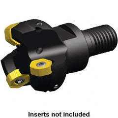 Kennametal - 25mm Cut Diam, 0.064" Max Depth, M16 Modular Connection Indexable High-Feed End Mill - Screw Holding Method, HNGJ0604ANENLD Insert, KSHR Toolholder, Through Coolant - Caliber Tooling