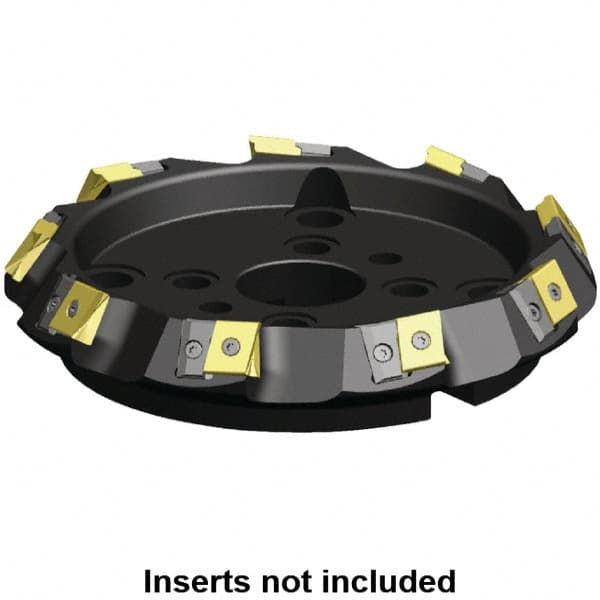 Kennametal - 125mm Cut Diam, 40mm Arbor Hole, 21.4mm Max Depth of Cut, 60° Indexable Chamfer & Angle Face Mill - 6 Inserts, LN.U 2210... Insert, Right Hand Cut, 6 Flutes, Through Coolant, Series MEGA60 - Caliber Tooling