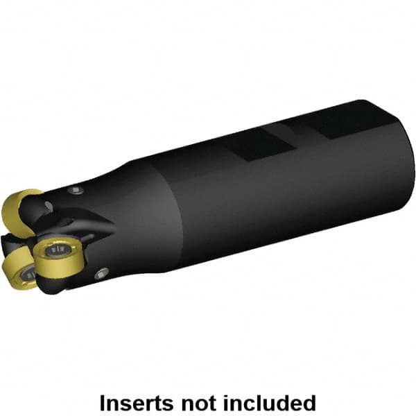 Kennametal - 25mm Cutting Diam, 63/64" Shank Diam, 63/64" Max Depth of Cut, Straight Shank Indexable Copy End Mill - 3 Inserts, RN.J 10T3M0.N.. Insert, KDR Toolholder - Caliber Tooling