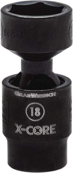 GearWrench - 3/8" Drive 8mm Standard Universal Impact Socket - 6 Points, 2-8/51" OAL - Caliber Tooling