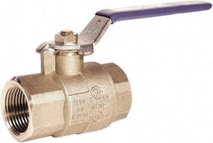 Milwaukee Valve - 3" Pipe, Full Port, Brass Full Port Ball Valve - 2 Piece, Threaded (NPT) Ends, Lever Handle, 600 WOG, 150 WSP - Caliber Tooling