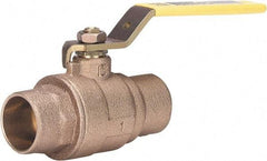 Milwaukee Valve - 2" Pipe, Large Port, Bronze Standard Ball Valve - 2 Piece, Solder Ends, Lever Handle, 600 WOG, 150 WSP - Caliber Tooling