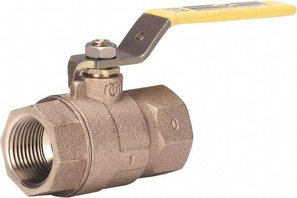 Milwaukee Valve - 1/4" Pipe, Full Port, Bronze Full Port Ball Valve - 2 Piece, Threaded (NPT) Ends, Lever Handle, 600 WOG, 150 WSP - Caliber Tooling