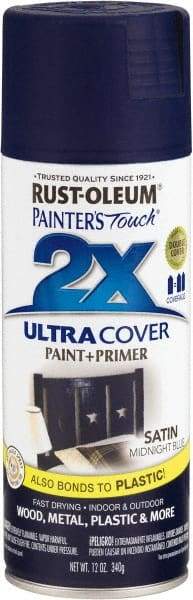 Rust-Oleum - Midnight Blue, Satin, Enamel Spray Paint - 8 Sq Ft per Can, 12 oz Container, Use on Multipurpose - Caliber Tooling