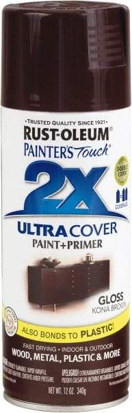 Rust-Oleum - Kona Brown, Gloss, Enamel Spray Paint - 8 Sq Ft per Can, 12 oz Container, Use on Multipurpose - Caliber Tooling