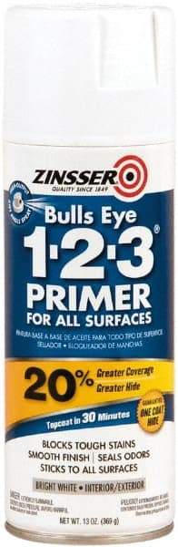 Rust-Oleum - 13 oz White Water-Based Acrylic Enamel Primer - 8 to 12 Sq Ft Coverage, Quick Drying, Interior/Exterior - Caliber Tooling