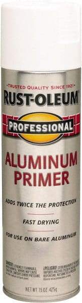 Rust-Oleum - 14 oz Aluminum Aluminum Primer - 14 Sq Ft Coverage, Quick Drying, Interior/Exterior - Caliber Tooling