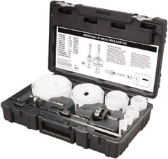 Disston - 20 Piece, 3/4" to 4-1/2" Saw Diam, Industrial Hole Saw Kit - Bi-Metal, Toothed Edge, Pilot Drill Model No. E0102457, Includes 15 Hole Saws - Caliber Tooling