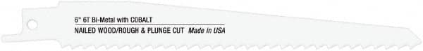 Disston - 9" Long x 3/4" Thick, Bi-Metal Reciprocating Saw Blade - Straight Profile, 10 to 14 TPI, Toothed Edge, Universal Shank - Caliber Tooling