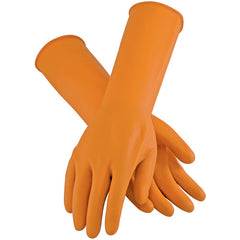 ‎47-L210T/L Latex Gloves - Assurance Unsupport Latex - Orange - 18 Mil - 15 Inch - Unlined - Sandblast - Exact Industrial Supply