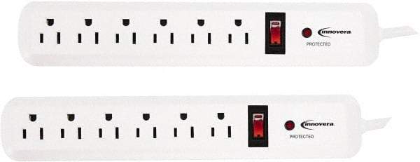 innovera - 6 Outlets, 120 Volts, 15 Amps, 4' Cord, Surge Power Outlet Strip - Floor Mount, 5-15R NEMA Configuration - Caliber Tooling