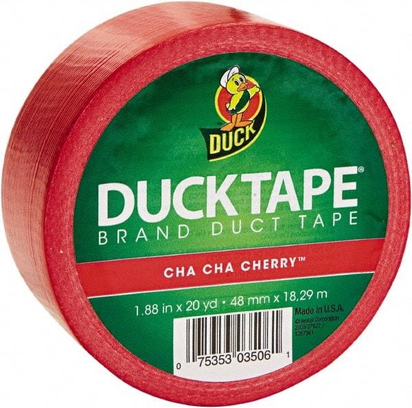 Duck - 1-7/8" x 20 Yds Red Duct Tape - 9 mil, Rubber Adhesive, Vinyl Backing, 22 Lb/ln Tensile Strength, Series DUC - Caliber Tooling