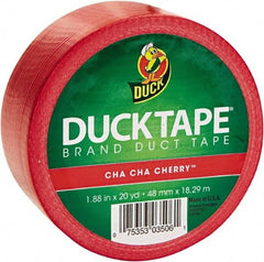 Duck - 1-7/8" x 20 Yds Red Duct Tape - 9 mil, Rubber Adhesive, Vinyl Backing, 22 Lb/ln Tensile Strength, Series DUC - Caliber Tooling