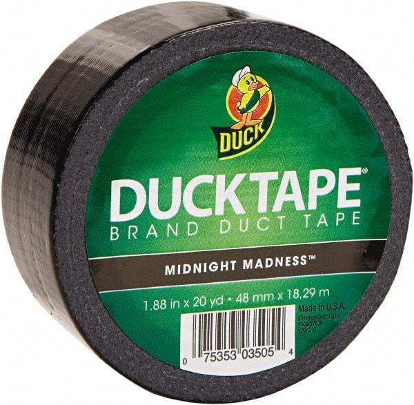 Duck - 1-7/8" x 20 Yds Black Duct Tape - 9 mil, Rubber Adhesive, Vinyl Backing, 22 Lb/ln Tensile Strength, Series DUC - Caliber Tooling