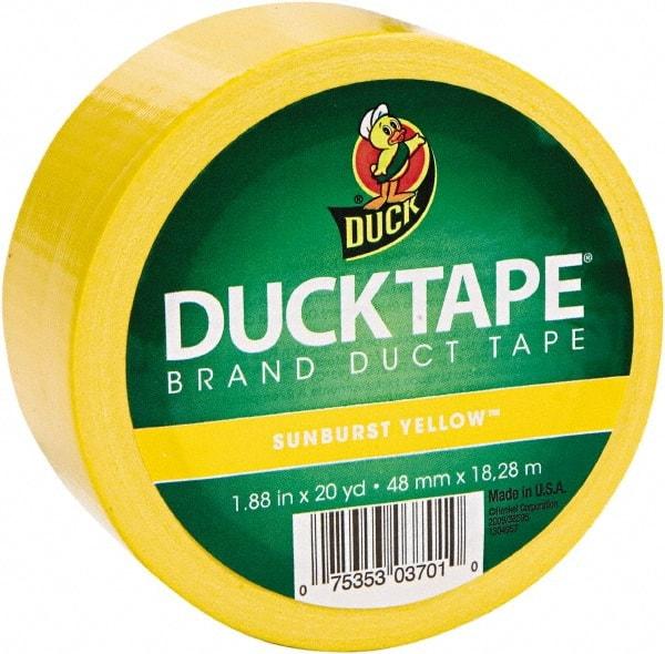 Duck - 1-7/8" x 20 Yds Yellow Duct Tape - 9 mil, Rubber Adhesive, Vinyl Backing, 22 Lb/ln Tensile Strength, Series DUC - Caliber Tooling