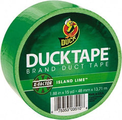 Duck - 1-7/8" x 15 Yds Green Duct Tape - 9 mil, Rubber Adhesive, Vinyl Backing, 22 Lb/ln Tensile Strength, Series DUC - Caliber Tooling