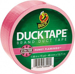 Duck - 1-7/8" x 15 Yds Pink Duct Tape - 9 mil, Rubber Adhesive, Vinyl Backing, 22 Lb/ln Tensile Strength, Series DUC - Caliber Tooling