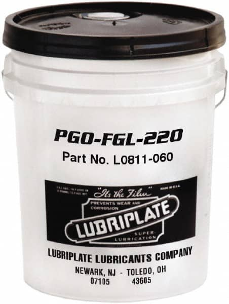 Lubriplate - 5 Gal Pail, Synthetic Gear Oil - 6°F to 443°F, 227 St Viscosity at 40°C, 42 St Viscosity at 100°C, ISO 220 - Caliber Tooling