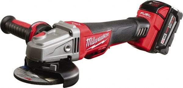 Milwaukee Tool - 4-1/2" Wheel Diam, 8,500 RPM, Cordless Angle & Disc Grinder - 18 Volts - Caliber Tooling