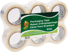 Duck - 1-7/8" x 110 Yd Clear Acrylic Adhesive Packaging Tape - Polypropylene Film Backing, 1.9 mil Thick, 25 Lb Tensile Strength, Series DUC - Caliber Tooling