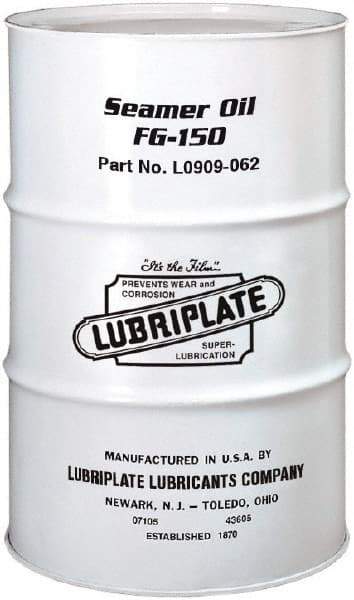 Lubriplate - 55 Gal Drum Mineral Seamer Oil - SAE 40, ISO 150, 109 cSt at 40°C & 12 cSt at 100°C, Food Grade - Caliber Tooling