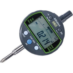 Mitutoyo - 0 to 12.7mm Range, 0.001 & 0.01mm Graduation, Electronic Drop Inidicator - Flat Back, 0.003mm Accuracy, LCD Display, Metric - Caliber Tooling