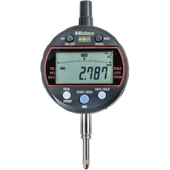 Mitutoyo - 0 to 1/2" Range, 0.001mm Graduation, Electronic Drop Indicator - Flat Back, Accurate to 0.002mm, Inch & Metric System, LCD Display - Caliber Tooling