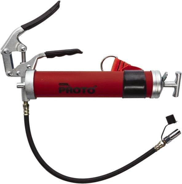 Proto - 3,600 Max psi, Flexible Pistol Grease Gun - 14 oz (Cartridge) & 16 oz (Bulk) Capacity, 3-Way, Bulk, Cartridge & Filler Pump - Caliber Tooling