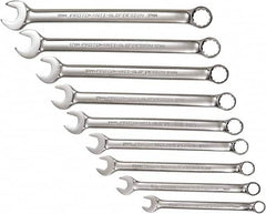 Proto - 9 Piece, 10mm to 18mm, 12 Point Combination Wrench Set - Metric Measurement Standard, Full Polish Chrome Finish, Comes in Tool Roll - Caliber Tooling