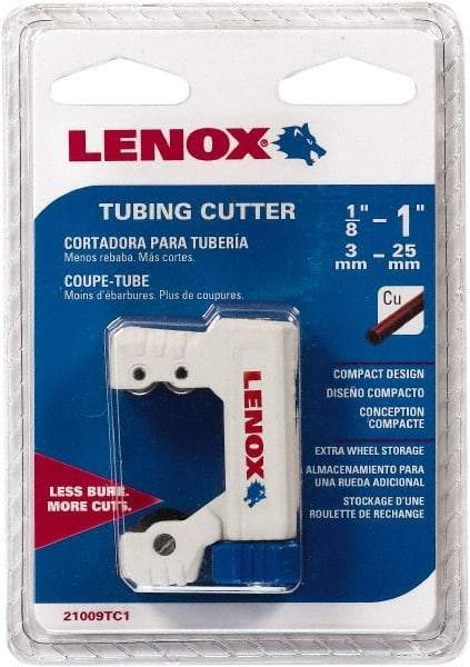 Lenox - 1/8" to 1" Pipe Capacity, Tube Cutter - Cuts Copper - Caliber Tooling