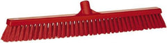 Vikan - 24" Combo Duty Synthetic Push Broom - 2" Bristle Length, Plastic Block, European Threaded Handle Connection - Caliber Tooling