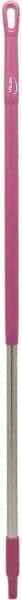 Vikan - 51 x 1-1/4" Aluminum Squeegee Handle - European Threaded Connection, Pink - Caliber Tooling