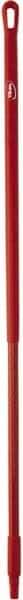 Vikan - 51 x 1-1/4" Fiberglass Squeegee Handle - European Threaded Connection, Red - Caliber Tooling