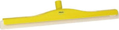 Vikan - 24" Foam Rubber Blade Floor Squeegee - Double Edge, Yellow, Plastic Holder - Caliber Tooling