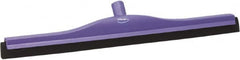 Vikan - 24" Foam Rubber Blade Bench Squeegee - Double Edge, Purple, Plastic Holder - Caliber Tooling