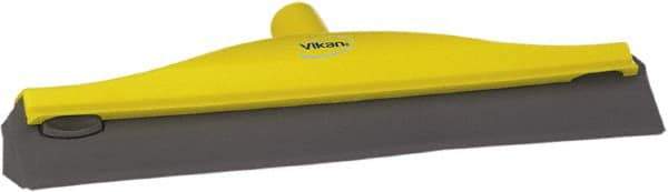 Vikan - 16" Rubber Blade Ceiling Squeegee - Double Edge, Yellow, Plastic Holder - Caliber Tooling