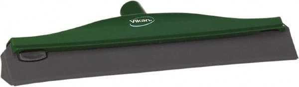 Vikan - 16" Rubber Blade Ceiling Squeegee - Double Edge, Green, Plastic Holder - Caliber Tooling