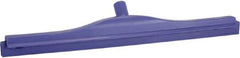 Vikan - 24" Rubber Blade Floor Squeegee - Double Edge, Purple, Plastic Holder - Caliber Tooling