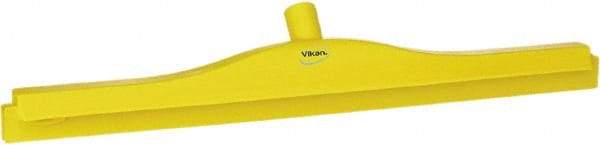 Vikan - 24" Rubber Blade Floor Squeegee - Double Edge, Yellow, Plastic Holder - Caliber Tooling