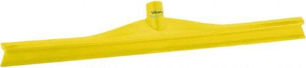 Vikan - 23.62" Rubber Blade Floor Squeegee - Single Edge, Yellow, Plastic Holder - Caliber Tooling