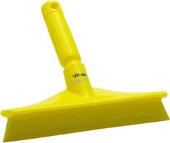 Vikan - 9.84" Rubber Blade Bench Squeegee - Single Edge, Yellow, Plastic Holder - Caliber Tooling