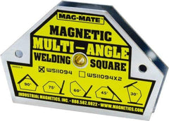 Mag-Mate - 4-3/8" Wide x 3/4" Deep x 3" High, Rare Earth Magnetic Welding & Fabrication Square - 55 Lb Average Pull Force - Caliber Tooling