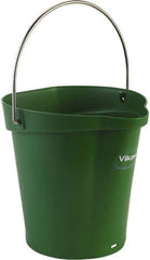 Vikan - 1-1/2 Gal, Polypropylene Round Green Single Pail with Pour Spout - Handle Included - Caliber Tooling