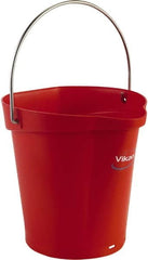 Vikan - 1-1/2 Gal, Polypropylene Round Red Single Pail with Pour Spout - Handle Included - Caliber Tooling