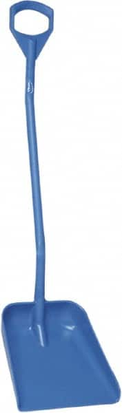 Vikan - 14-3/4" High Square Plastic Shovel - 39" Long D-Grip Handle - Caliber Tooling