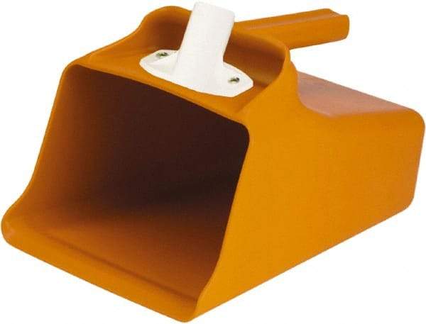 Remco - 128 oz Orange Polypropylene Flat Bottom Scoop - 8.7" Wide x 7.3" Deep Bowl, 11" OAL - Caliber Tooling