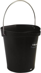 Vikan - 1-1/2 Gal, Polypropylene Round Black Single Pail with Pour Spout - Handle Included - Caliber Tooling