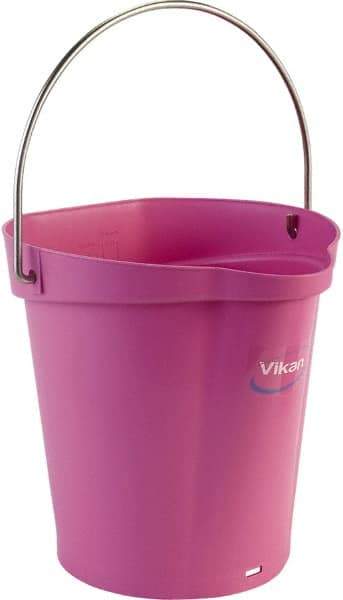 Vikan - 1-1/2 Gal, Polypropylene Round Pink Single Pail with Pour Spout - Handle Included - Caliber Tooling