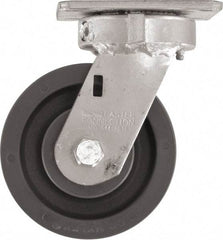 Caster Connection - 5" Diam x 2" Wide x 6-1/2" OAH Top Plate Mount Swivel Caster - High Grade Nylon, 1,200 Lb Capacity, Sealed Precision Ball Bearing, 4 x 4-1/2" Plate - Caliber Tooling